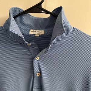 Peter Millar Navy and White Striped Polo